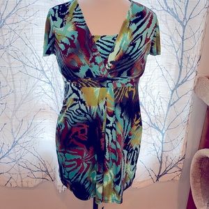 Alfani women’s size M tiger print cap sleeve tunic. Like new.